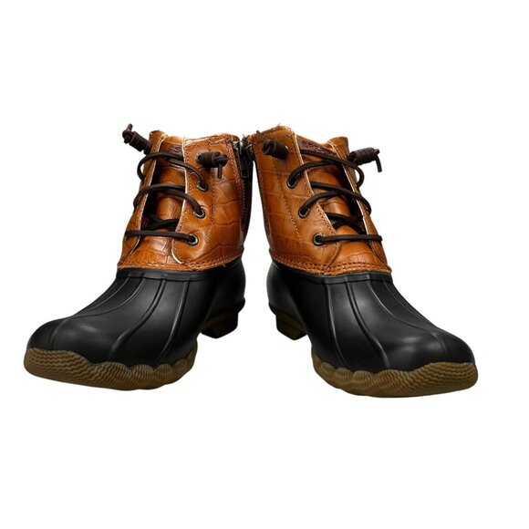 Sperry Top-Sider Saltwater Croc Emboss Tan Duck Boots Women's Sizes 6 - 6.5 M - Picture 8 of 9